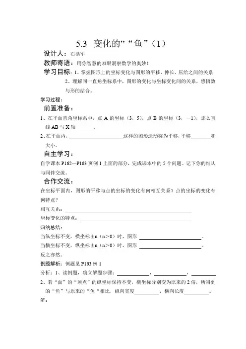 初二上册第五章位置的确定学案2
