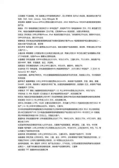 智能终端产业链