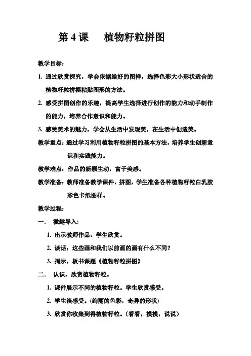 植物籽粒贴画教案