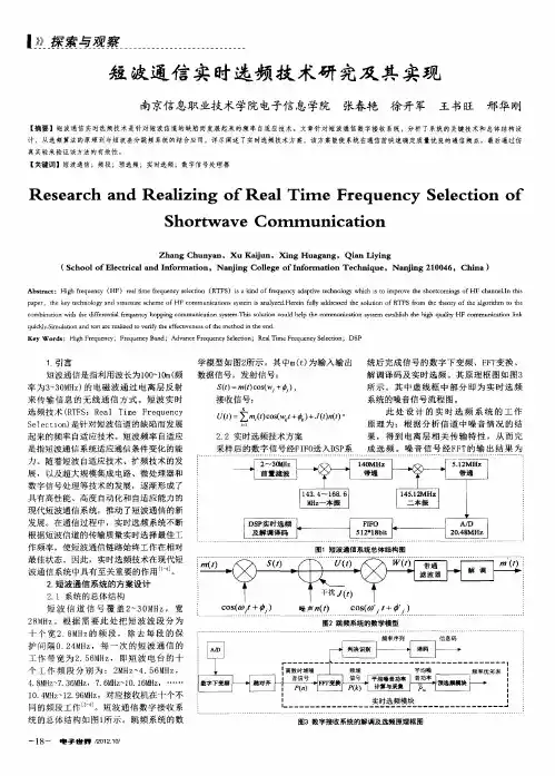 短波通信实时选频技术研究及其实现