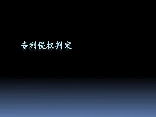 专利侵权判定培训精品PPT课件