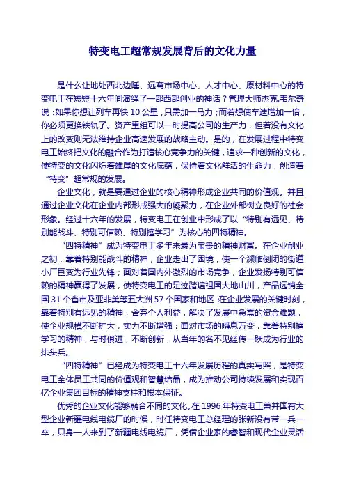 特变电工超常规发展背后的文化力量