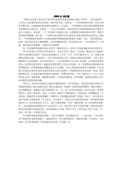 榜样3观后感