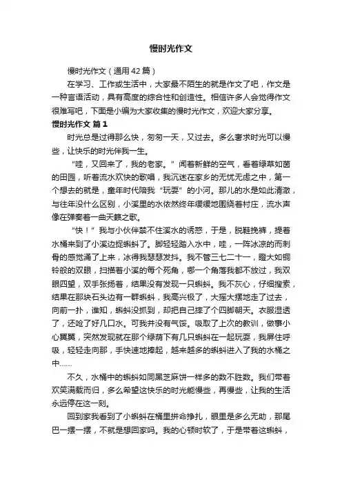 慢时光作文（通用42篇）