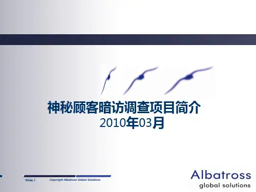 神秘顾客暗访调查项目简介