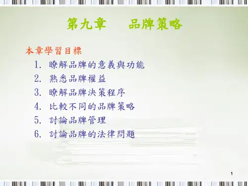 品牌策略PPT课件