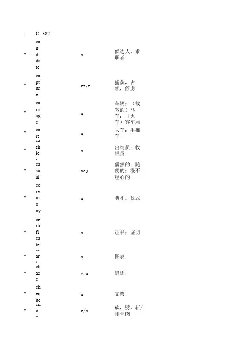 2011年高考英语考纲词汇