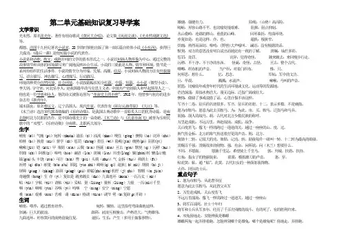 第二单元基础知识复习导学案