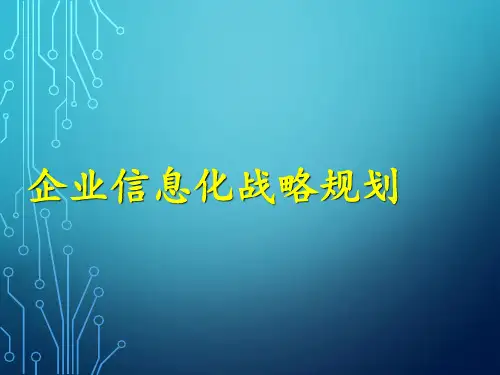 企业信息化战略规划