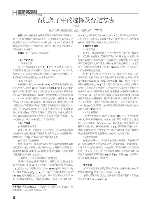 育肥架子牛的选择及育肥方法