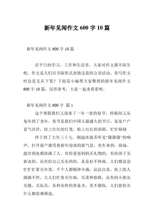 新年见闻作文600字10篇