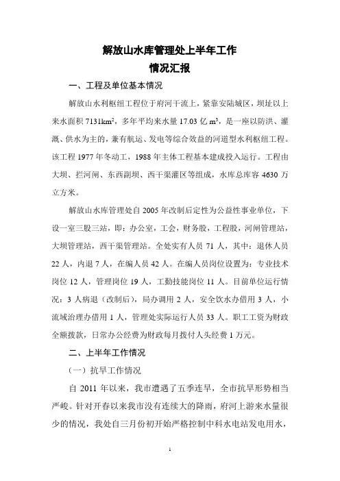 2012上半年工作情况汇报