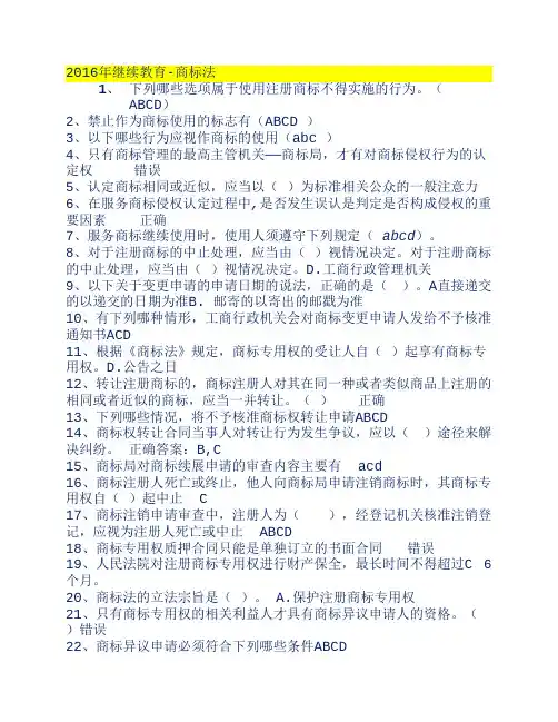 2016会计继续教育-商标法