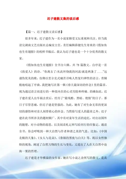 迟子建散文集的读后感