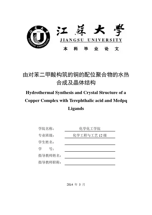 化工专业毕业论文范文(仅供参考) 2