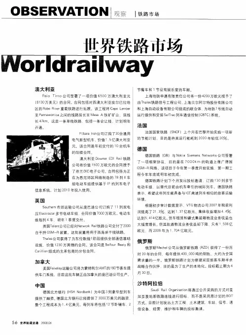 世界铁路市场