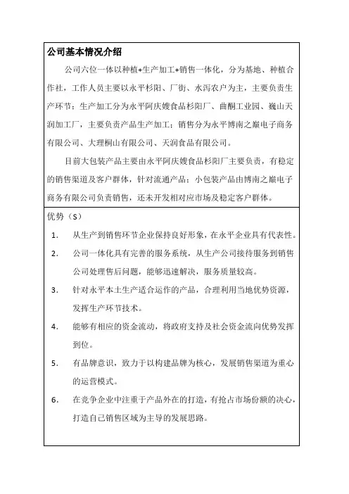 企业SWOT分析 2