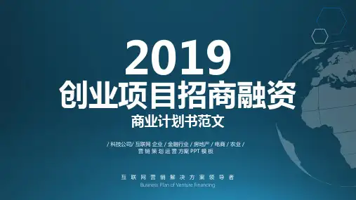 公司融资计划书ppt模板
