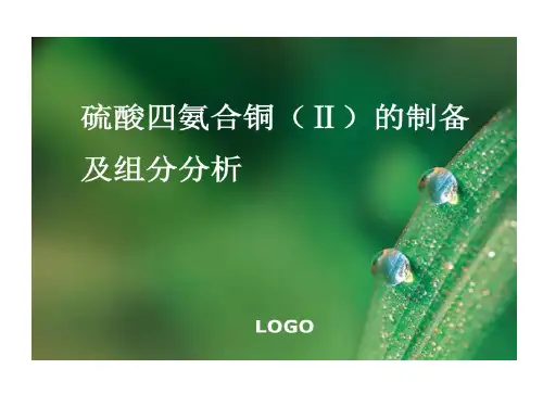 硫酸四氨合铜制备与成分分析 共21页共21页文档