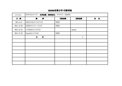 XX公司付款明细