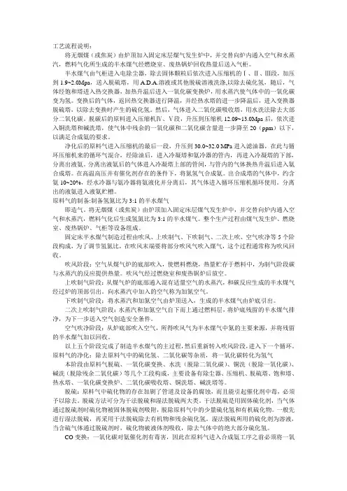 合成氨工艺流程