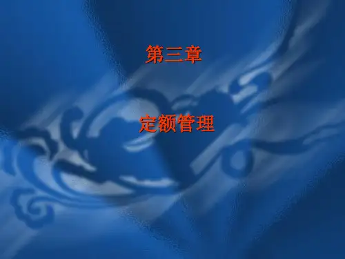 第3章 定额管理