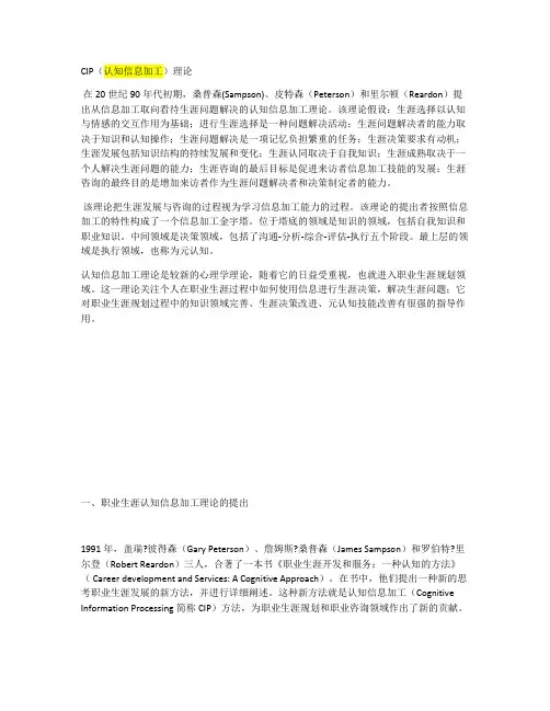 CIP(认知信息加工)理论