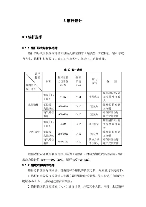 锚杆设计