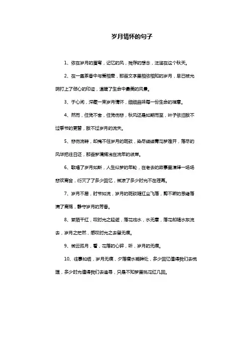 岁月情怀的句子