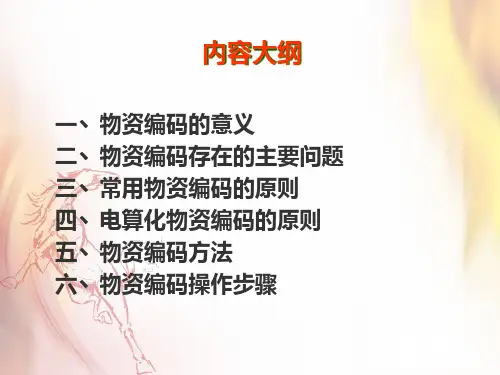 精选物料编码