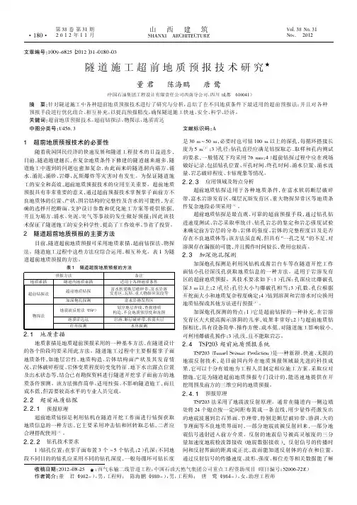 隧道施工超前地质预报技术