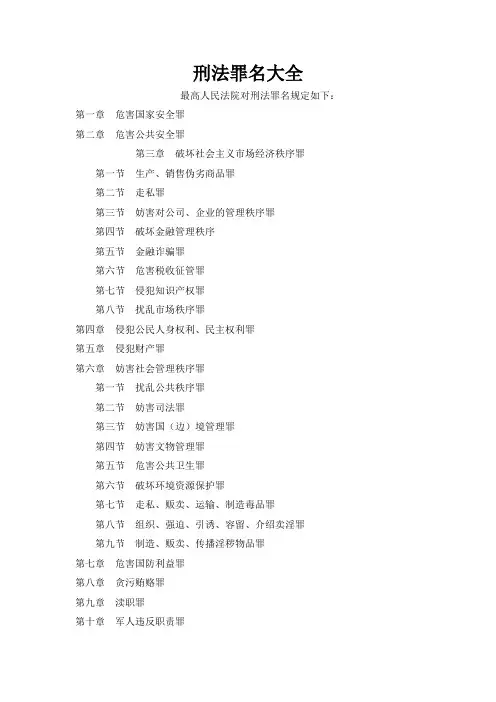 刑法罪名大全