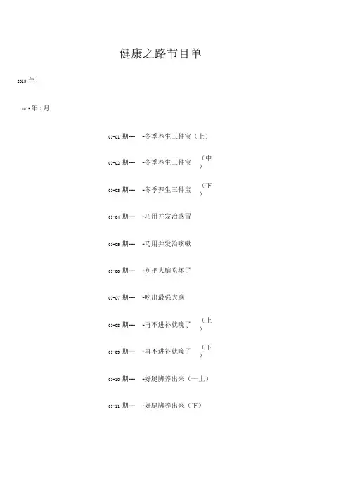 健康之路节目单—.1