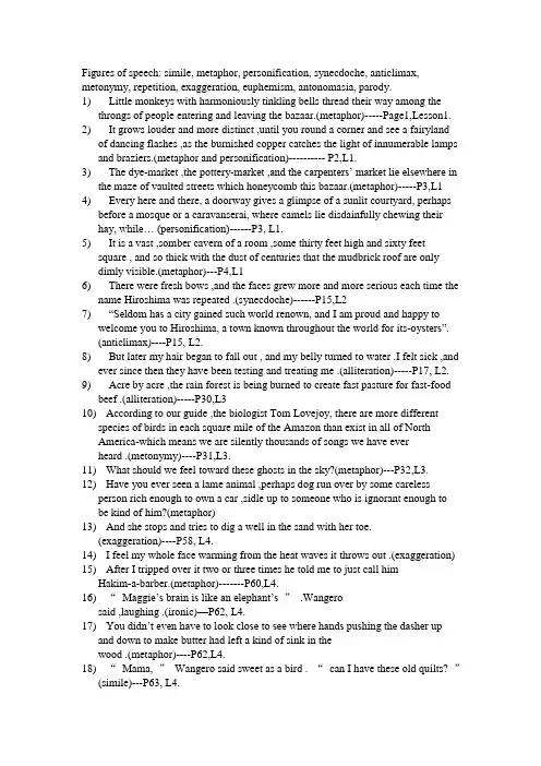 高级英语1--9课修辞
