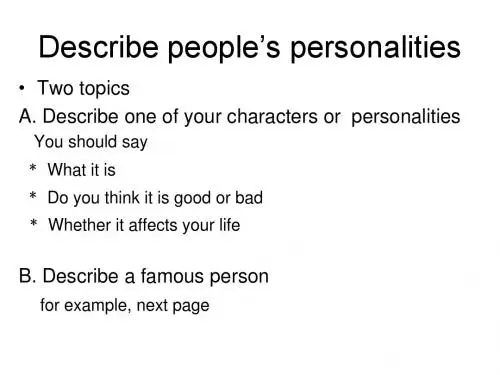 deccribe a person