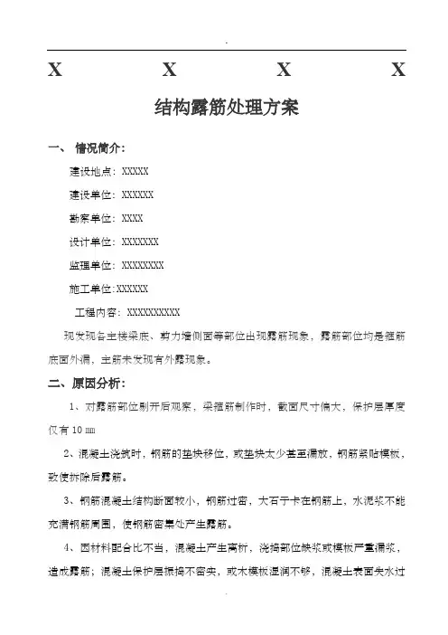 主体结构露筋处理方案