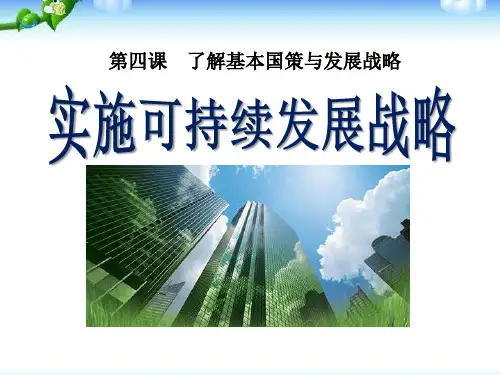 《实施可持续发展战略》了解基本国策与发展战略PPT课件三