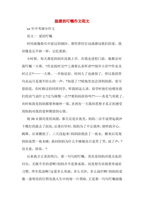 温暖的叮嘱作文范文
