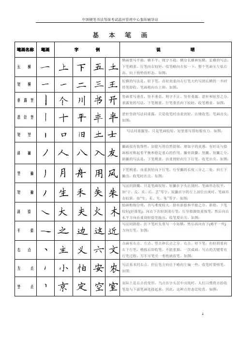 硬笔书法基本笔画 3