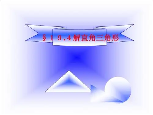解直角三角形[下学期]  华师大版2 (www