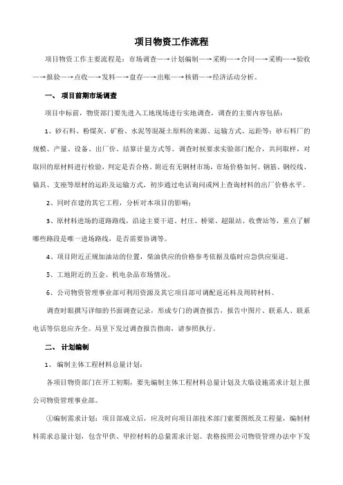 物资管理工作流程范文