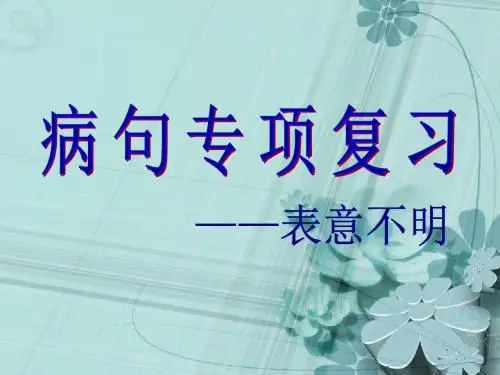表意不明练习