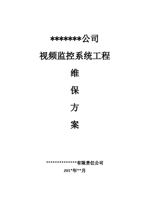 视频监控系统维保方案 3