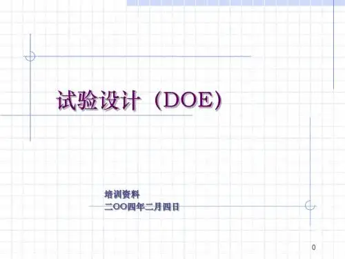 试验设计(DOE)