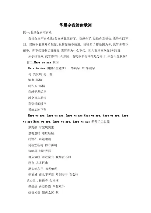 华晨宇我管你歌词