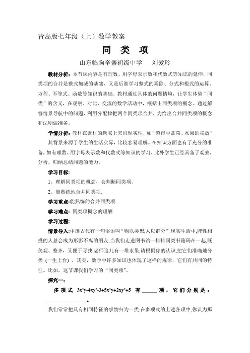 同类项教案