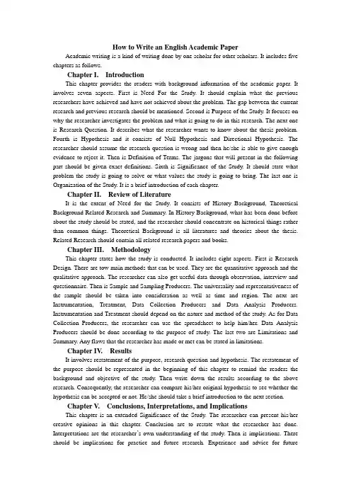 How to Write an English Academic Paper