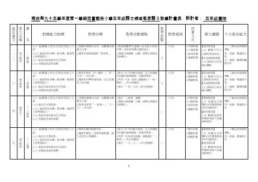 南投县九十五学年度第一学期同富国民小学五年级语文领(精)