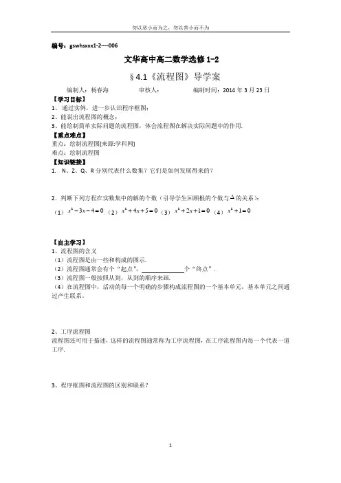 高二数学流程图