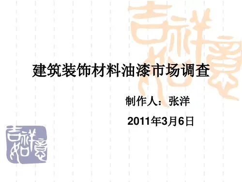 建筑装饰材料油漆市场调查